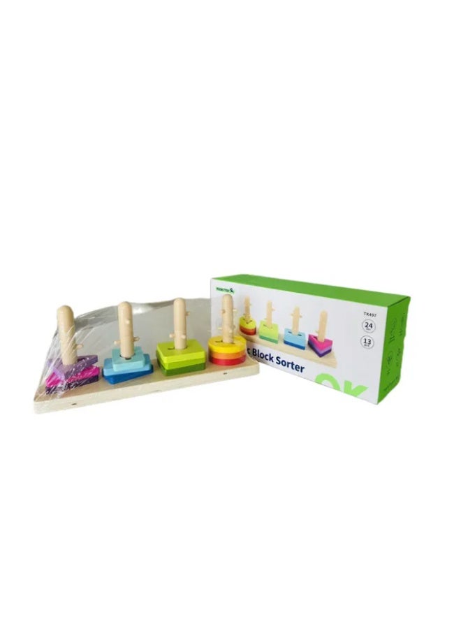 TOOKY TOY TookyToy Geometric Block Sorter - MultiColor - Image 2